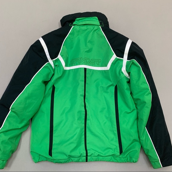 SPYDER green black winter snow ski jacket, boys 16 - Picture 4 of 7